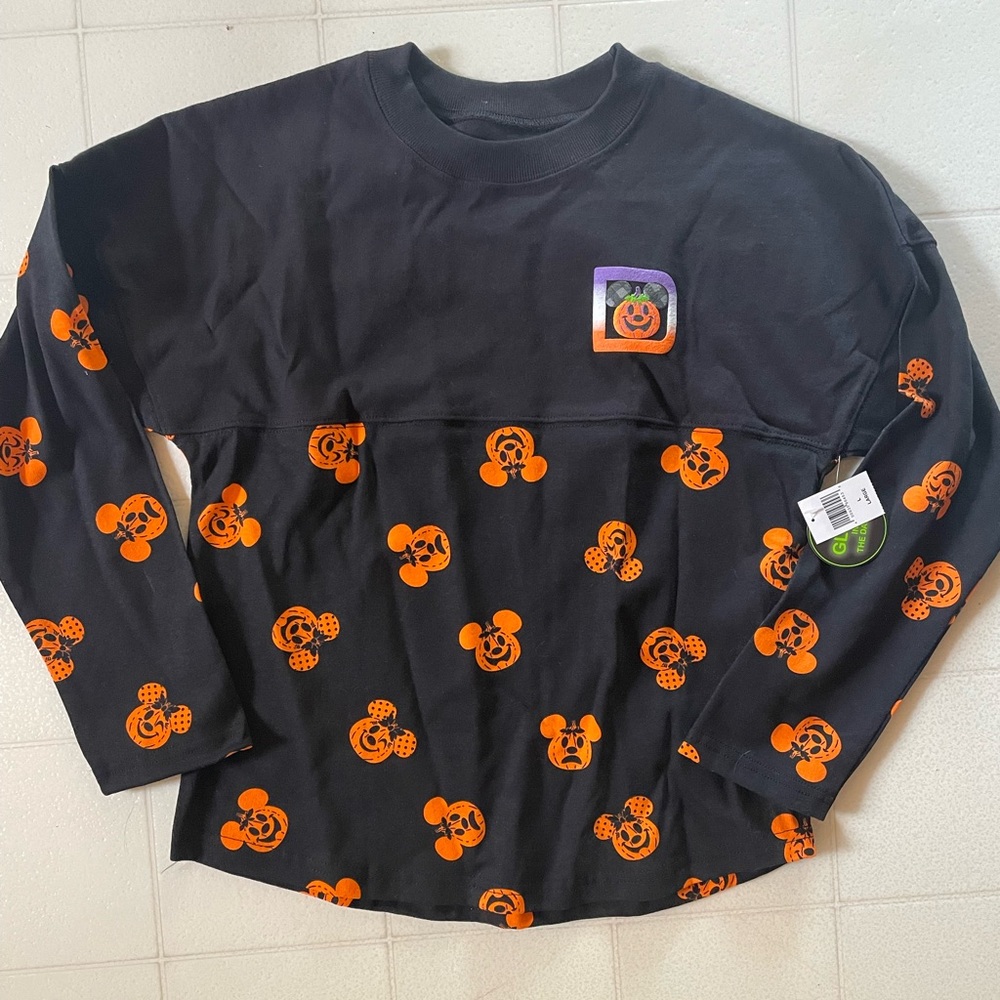 NEW***Walt Disney World  Mickey Pumpkins Spirit Jersey Kids Large Glow Dark